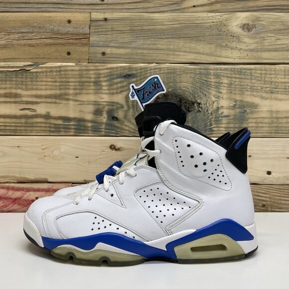 Nike Air Jordan 6 Retro Sports Casual Sneakers Men's Size 8 White Blue - Picture 3 of 12